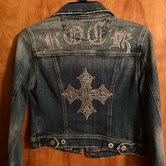 Miss Me Rhinestone Jean Jacket - Picture 1 of 10